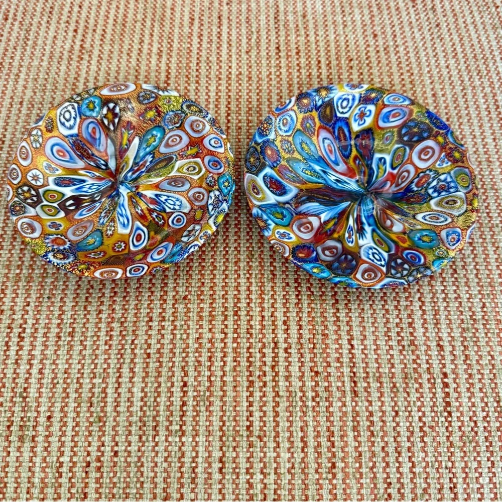 Murano Millefiori Blown Glass Tea Cup/Saucer-Set of Two - Picture 5 of 6